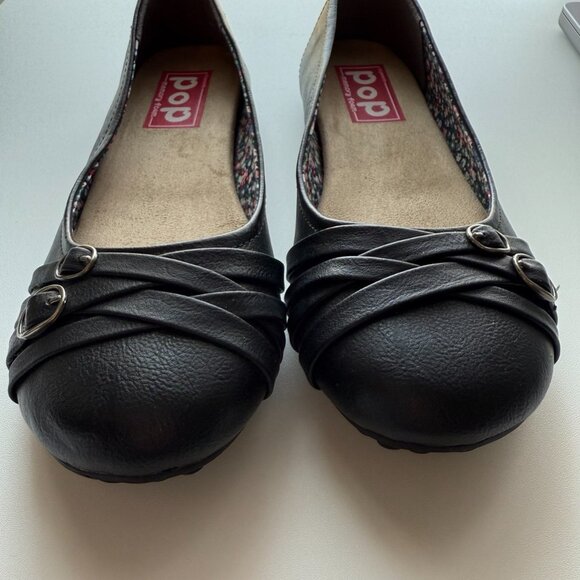 Pop Size 8 M Womens Nelly Ballet Flats Black - Picture 4 of 7